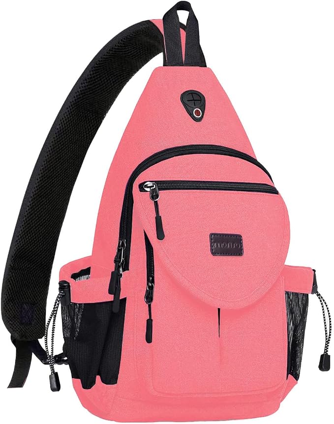 MOSISO Sling Backpack, Canvas Crossbody Hiking Daypack Bag by MOSISO