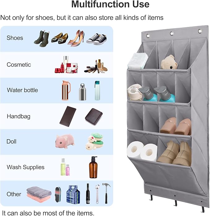 FENTEC 2 Pack Over the Door Shoe Organizer, Hanging Shoe Organizer Rack - Image 3