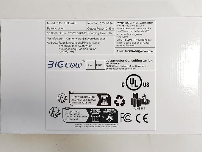 BIGCOW Portable Bidet, Handheld Bidet, Rechargeable Electric Portable Bidet - Image 9