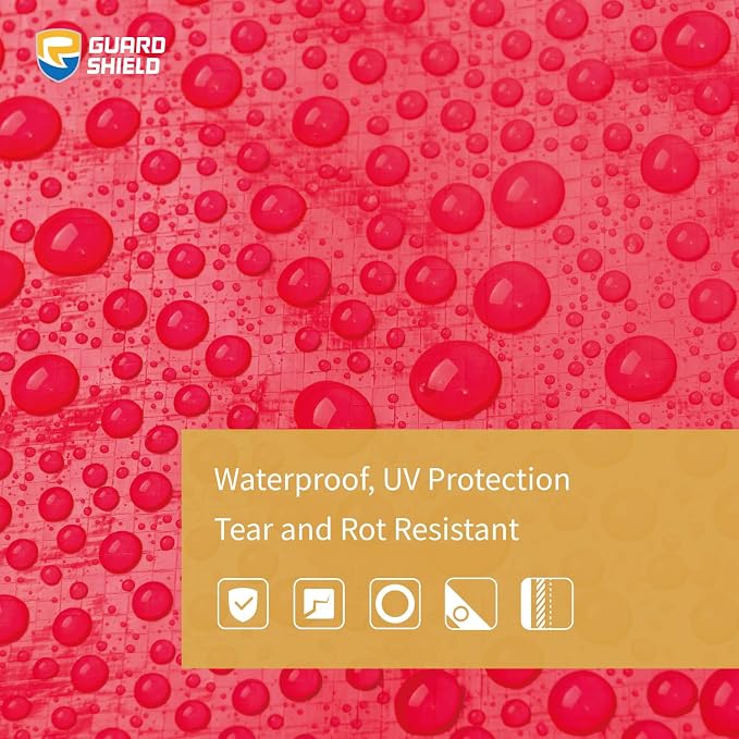 GUARD SHIELD Red Tarp 8x12 Feet Tarps High Visibility Outdoor Poly Cover - Image 5