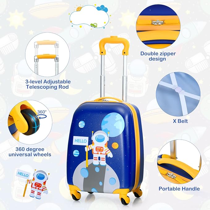 HONEY JOY Kids Luggage, Lightweight Toddler Girls Suitcase, Durable ABS - Image 5
