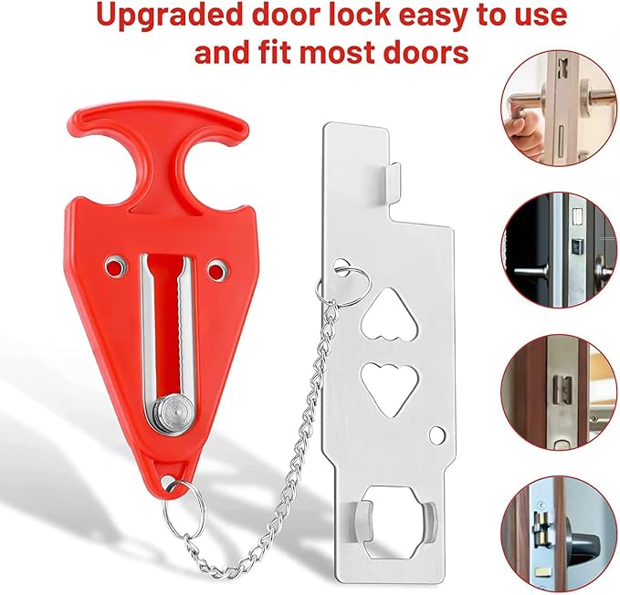 Upgraded Door Stop Alarm with Portable Door Lock 120 dB Travel Door Stopper - Image 2