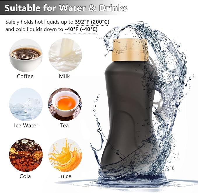 Collapsible Water Bottles, Leak Proof, Reuseable BPA Free Silicone Foldable - Image 6