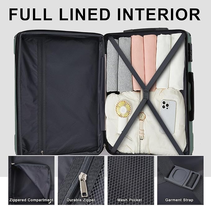 Merax 24 Inch Expandable Checked Luggage, Hardshell ABS Medium Suitcase - Image 8