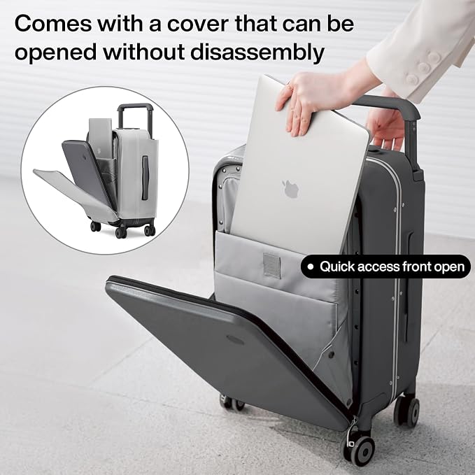 mixi Checked Luggage Wide Handle Luxury Design Rolling Travel Suitcase PC - Image 2