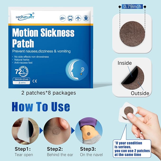 16ct Motion Sickness Patches – Sea Sickness Patches - Image 3