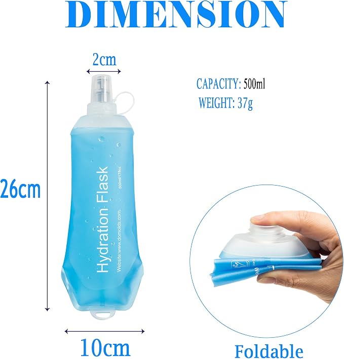 AXEN Soft Flask TPU Foldable Running Hydration Flask, Soft Collapsible Water - Image 2
