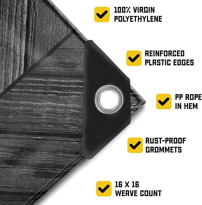Core Tarps Extreme Heavy Duty 20 Mil Tarp Cover, Waterproof, UV Resistant - Image 2