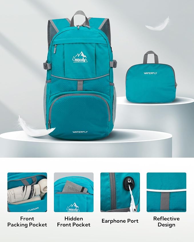 WATERFLY Hiking Foldable Daypack Backpack: 25L Ultra Lightweight Packable - Image 3