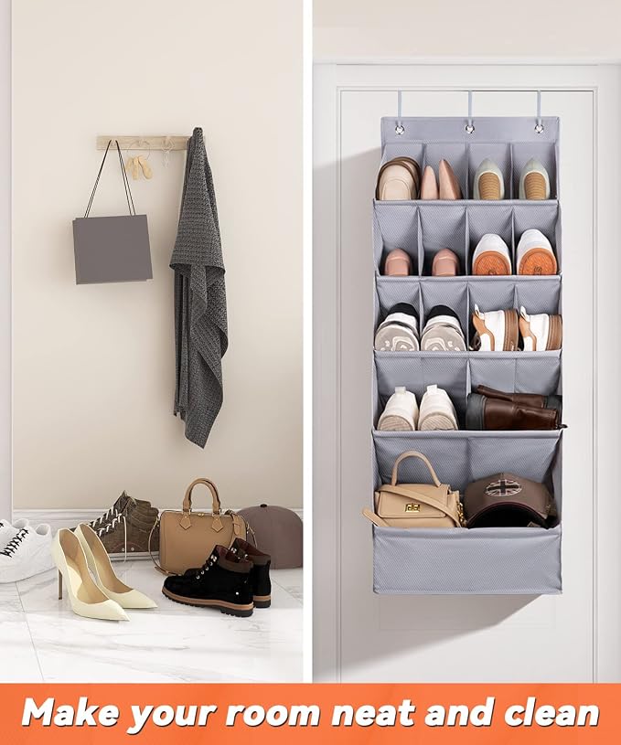 FENTEC 1 Pack Over-the-Door-Shoe-Organizers, Hanging Shoe Organizers - Image 8