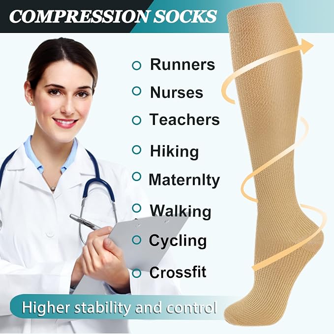ACTINPUT 8 Pairs Compression Socks - Image 5