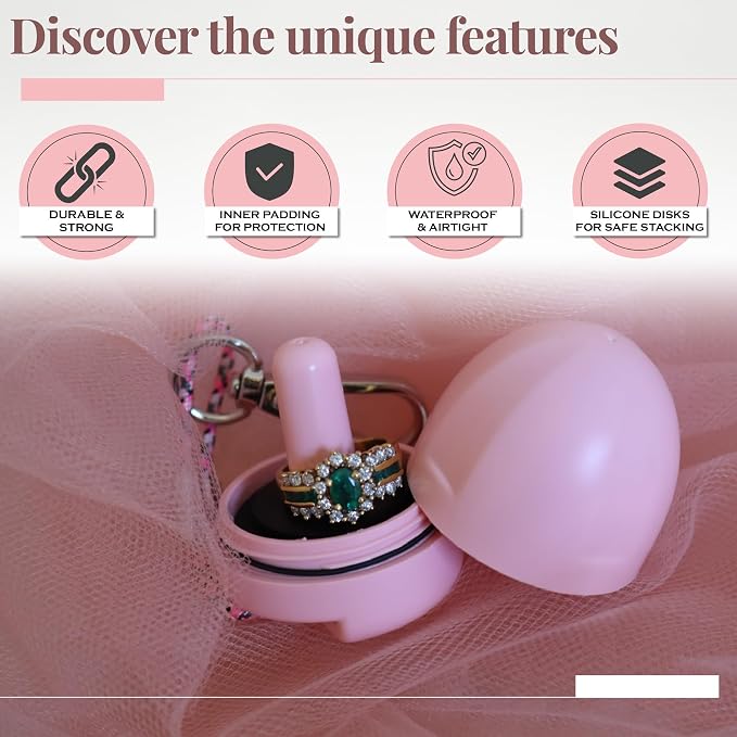 Ring Holder Keychain, Jewelry Organizer and Storage, Portable Waterproof Ring - Image 3