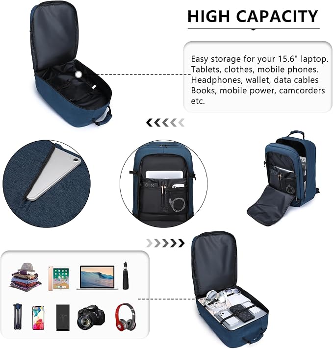Kono Carry on Backpack, Waterproof Lightweight Daypack - Image 5