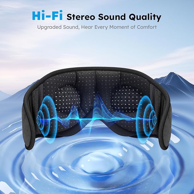 LC-dolida White Noise Sleep Mask, 3D Sleep Headphones - Image 7