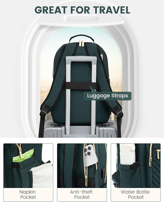 LOVEVOOK Laptop Backpack Purse for Women, Work Business Travel Computer Bags - Image 4