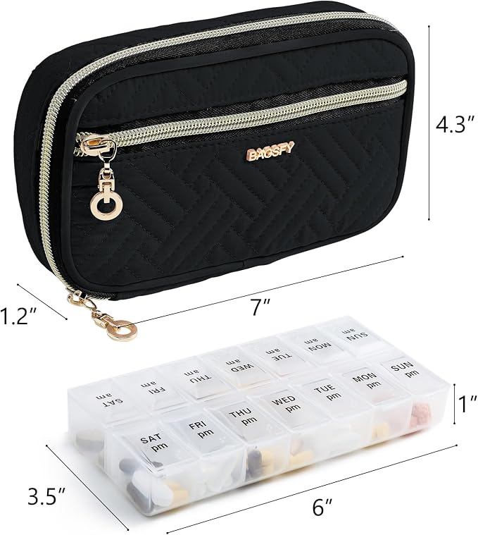 BAGSFY Pill Organizer Case 2 Times a Day- Weekly Medicine Organizer Travel Pill - Image 2
