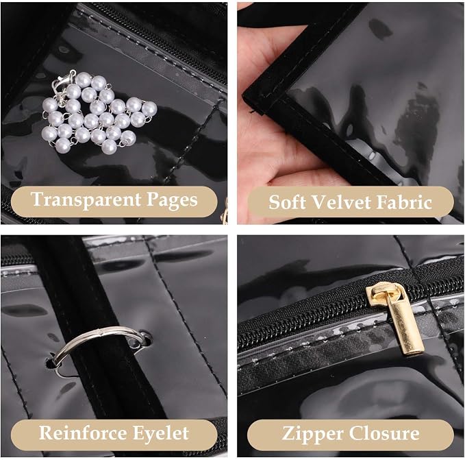 Travel Jewelry Case Organizer for Women, Jewelry Binder - Image 3