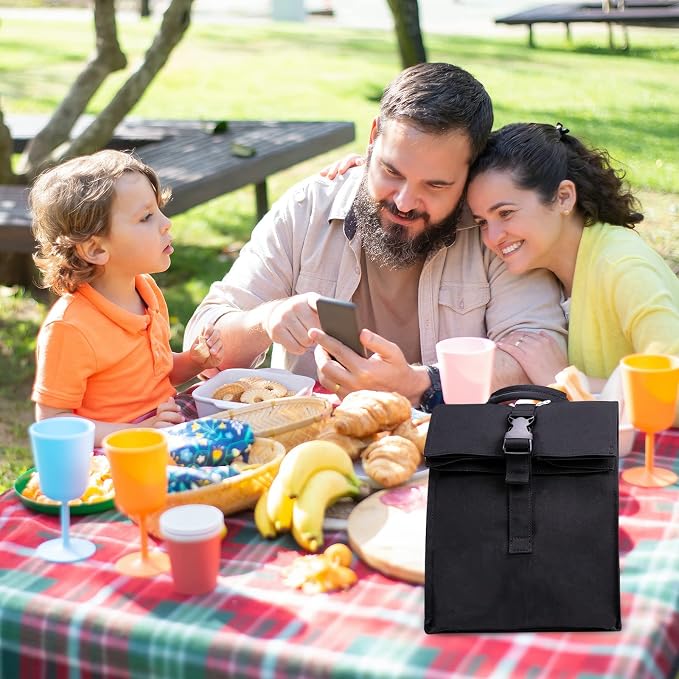 SUNNY BIRD Insulated Lunch Bag Rolltop Lunch Box - Image 7