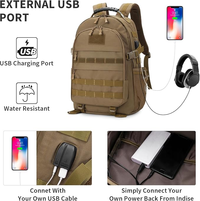 HUNTVP Military Tactical Backpack 40L Large Army 3 Day Assault Pack Molle Bag - Image 3