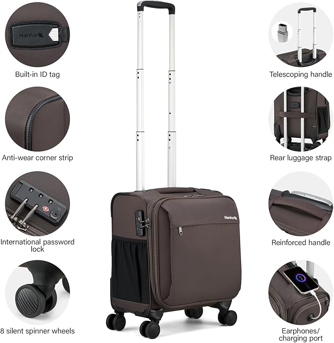 Hanke 16 Inch Underseat Carry On Luggage - Image 4