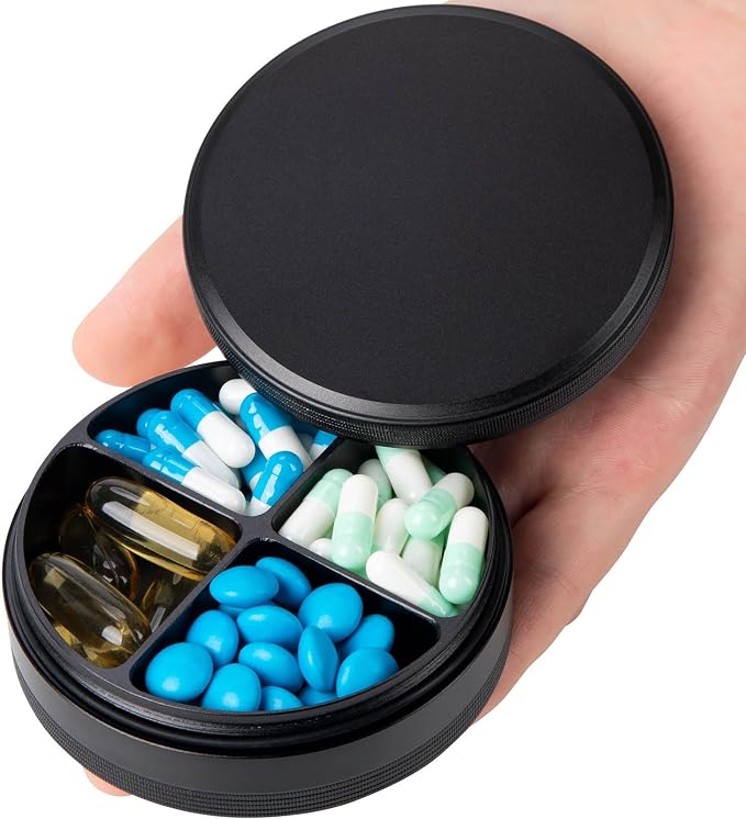 Daily Pill Organizer 4 Compartments by SOBAHIDO