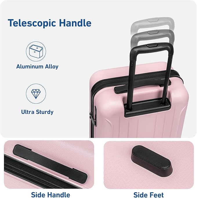 KYME Suitcase Hardshell With Double Spinner Wheels, PC+ABS TSA Lock Travel - Image 3