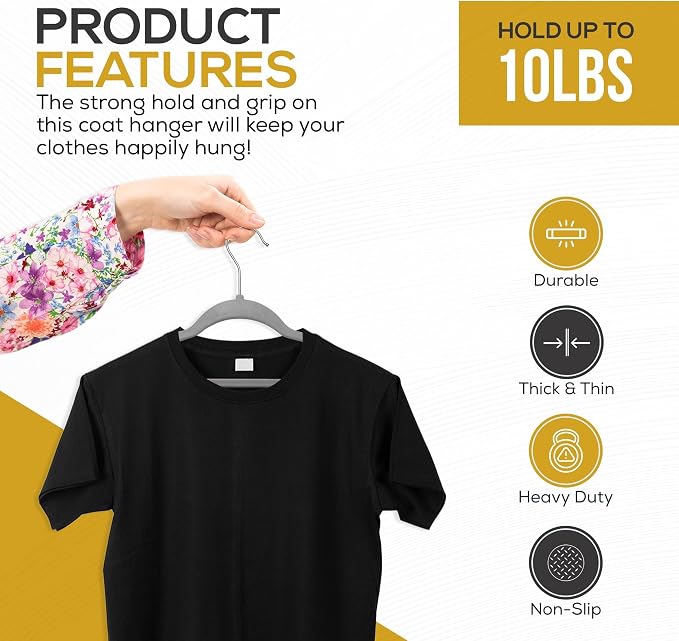 Premium Velvet Hangers 50 Pack Ultra Thin Non Slip Adult Felt Space Saving Slim - Image 4