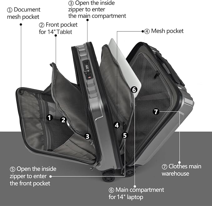 TydeCkare 16" Carry on Luggage - Image 2