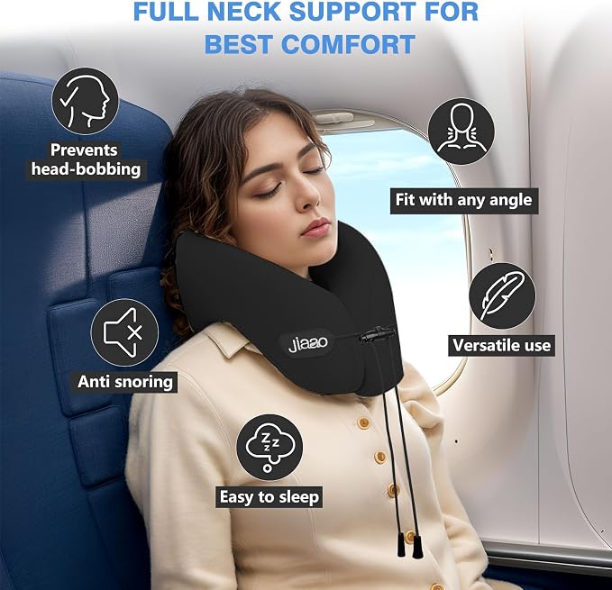 Travel Pillow, Neck Pillow Airplane, Plane Pillow Memory Foam Travel Neck Pillow - Image 2