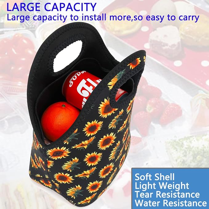 FlowFly Neoprene Lunch Tote Insulated Thermal Reusable Lunch Bag Box - Image 4