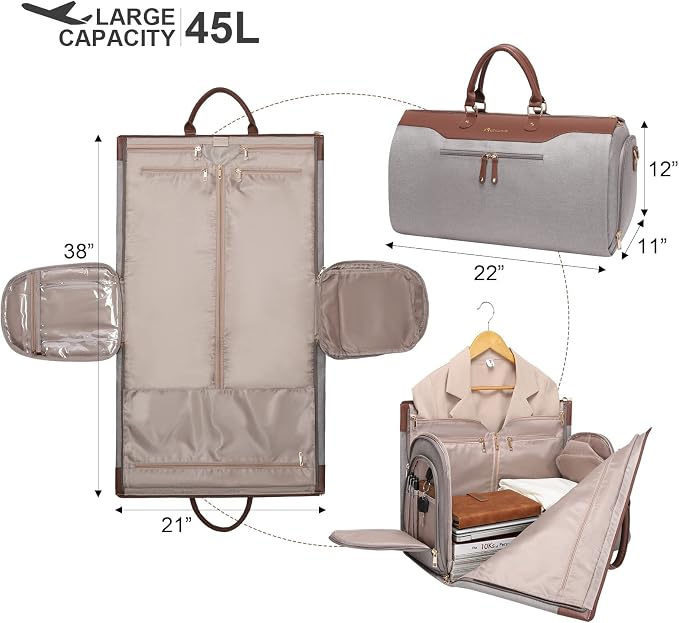 Modoker Carry on Garment Bags for Travel, Convertible Garment Duffel Bag - Image 2