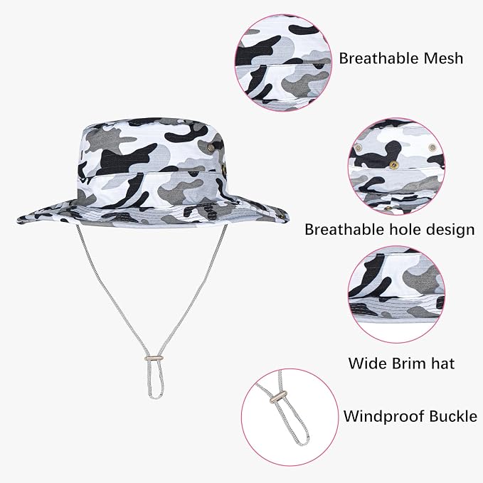 Sun Hats for Men Women Boonie Hat Foldable Fishing Hat UPF 50+ Bucket Hat for - Image 3