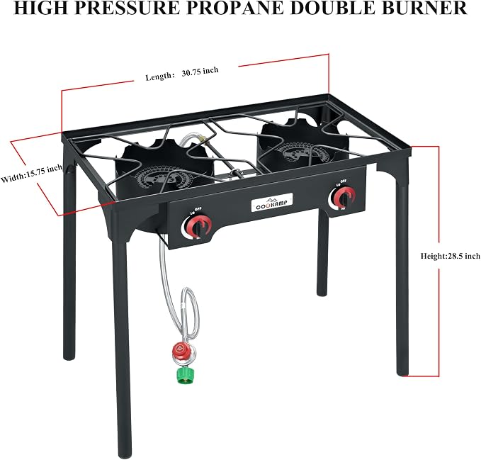 High Pressure Double Propane Burner Outdoor Camping Stove - Image 2