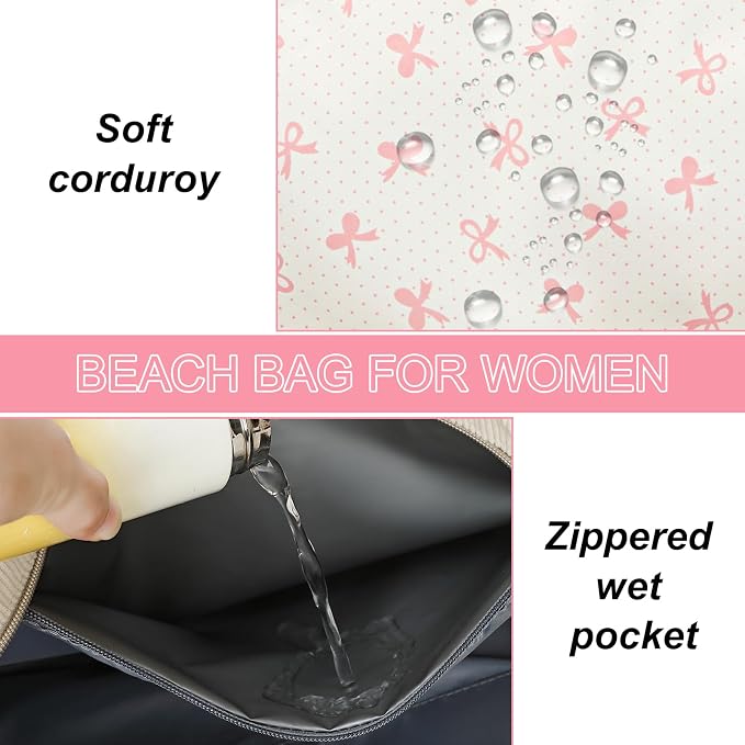 LEDAOU Beach Bag Waterproof Sandproof Women Tote Bag Pool Bag - Image 6