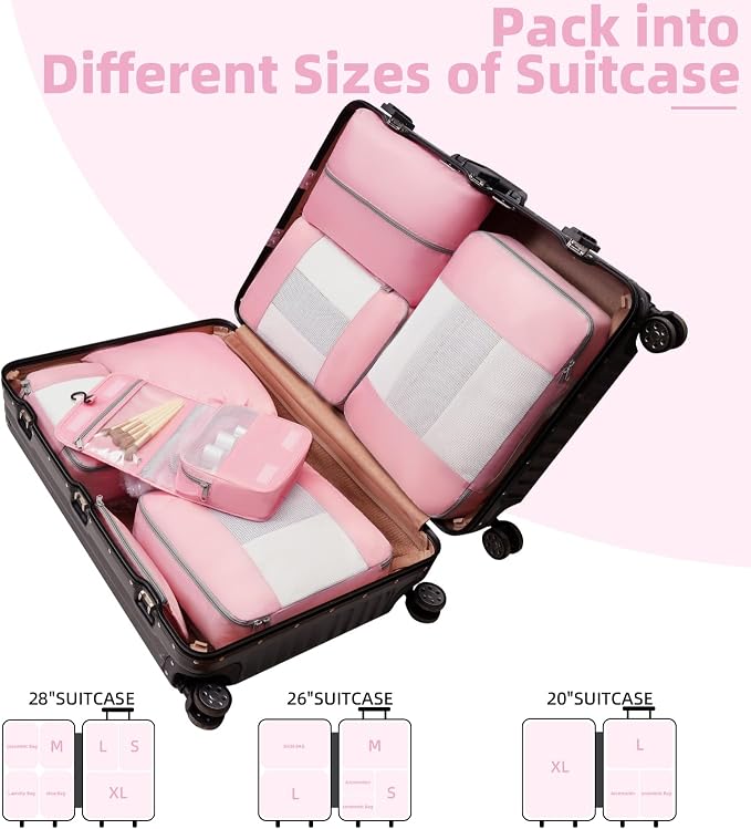 BAGAIL 6 Set/8 Set/10 Set Packing Cubes Various Sizes Packing Organizer - Image 7