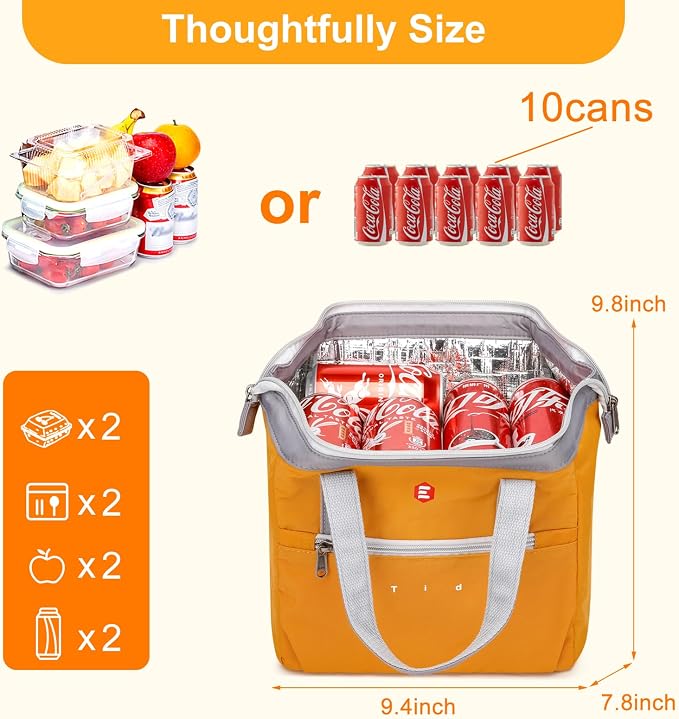 ETidy Fashionable & Lightweight Reusable Lunch Bag Large Capacity Waterproof & - Image 2