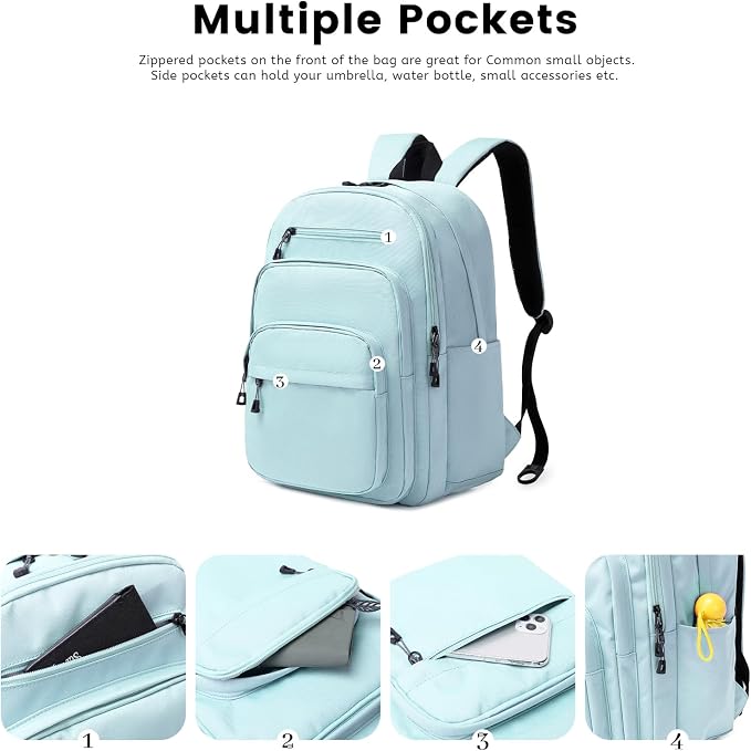 Lanola Basic Multi-Pocket Multipurpose Backpack Classical Water Resistant - Image 4