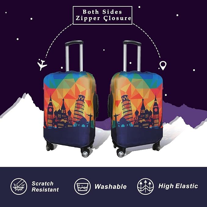 Explore Land Travel Luggage Cover Suitcase Protector Fits 23-26 Inch Case - Image 2