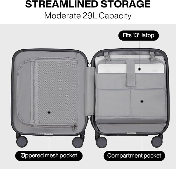 mixi Underseat Carry on Luggage 16 Inch Hardshell PC Suitcase - Image 5