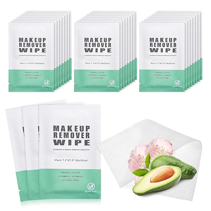 100 pcs Disposable Skin Cleansing Wipes, Individual Wrapped, Convenient by Gisdo
