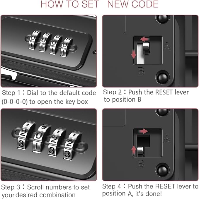 LOFICOPER Portable Safe Lock Box, 4 Digit Security Case, Beach Safe Box - Image 5