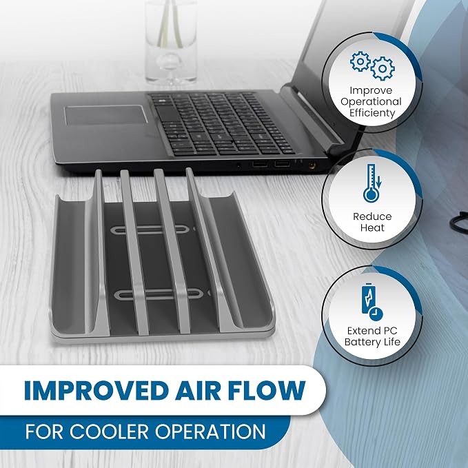 Multiple Laptop Holder Vertical – Adjustable Laptop Vertical Stand Holds 5 - Image 3