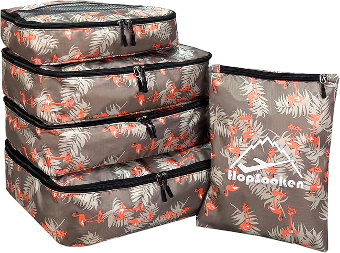 5 Set Packing Cubes for Travel Large Suitcase Luggage Organizer Bags Travel by HOPSOOKEN
