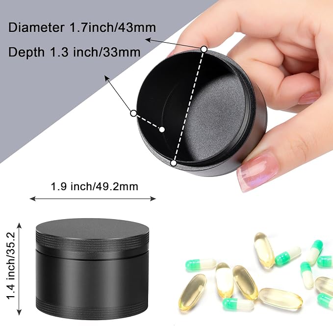 Portable Metal Pill Case, Single Waterproof Daily Pill Box - Image 2