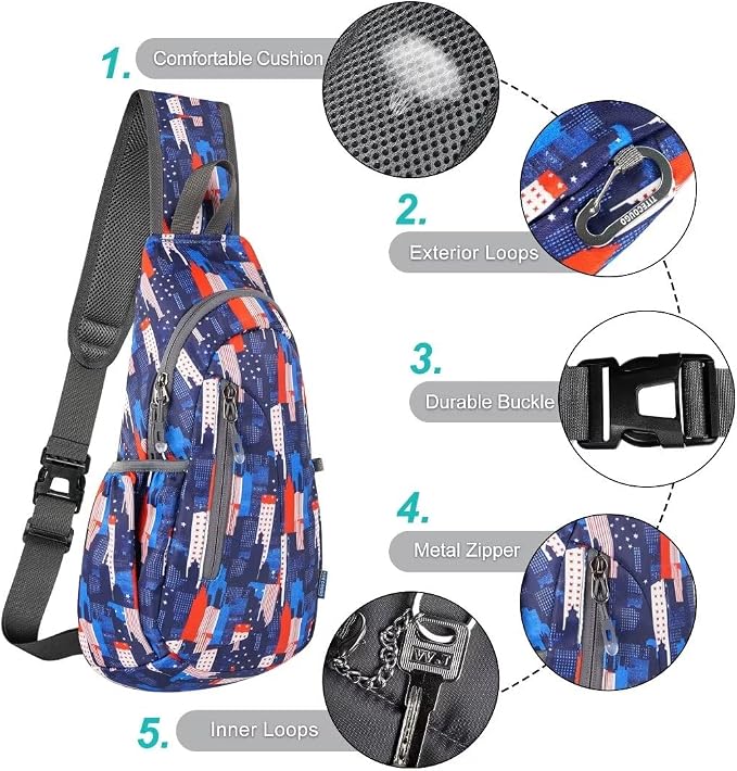 TITECOUGO Small Sling Bag, Lightweight Crossbody Backpack - Image 5