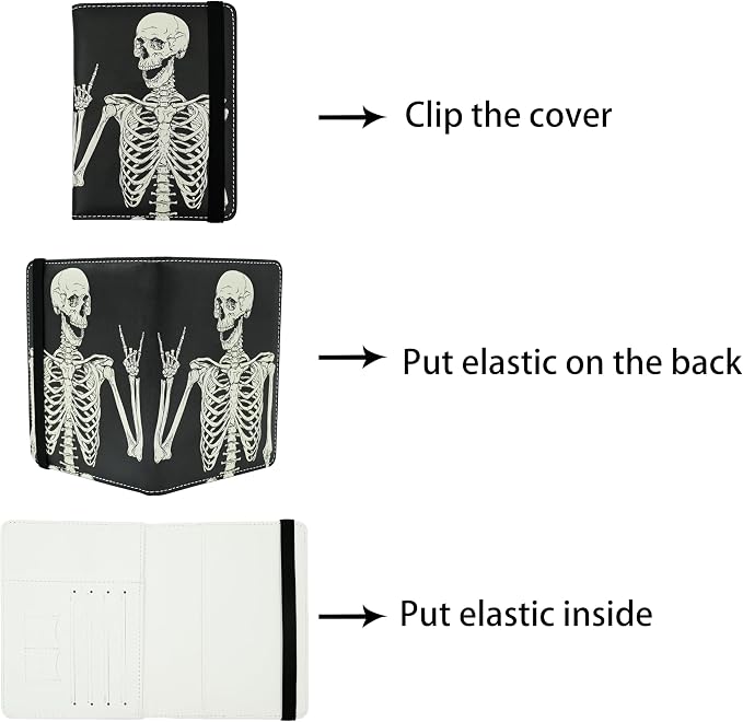 OK Skull Passport Holder for Women and Men PU Leather Passport Cover for Travel - Image 4