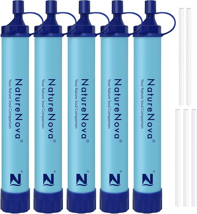 Personal Water Filter Straw Outdoor Portable Filtration Emergency Survival Gear by NatureNovaProducts