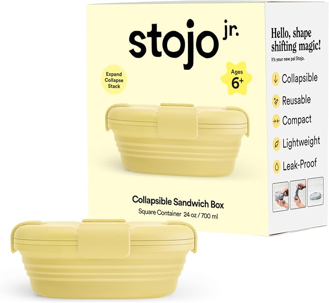 STOJO Collapsible Sandwich Box – 24oz, Reusable Food Storage Container by stojo