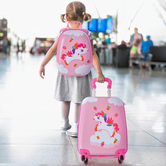 HONEY JOY Kids Luggage, Lightweight Toddler Girls Suitcase, Durable ABS - Image 2