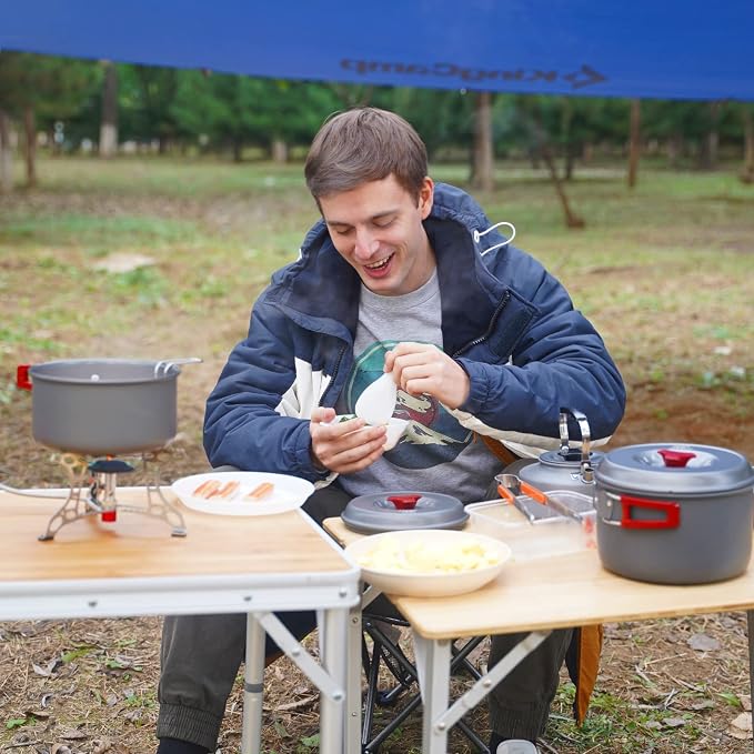 Bulin 24/13/11/8/4 PCS Camping Cookware Mess Kit Lightweight Backpacking - Image 8